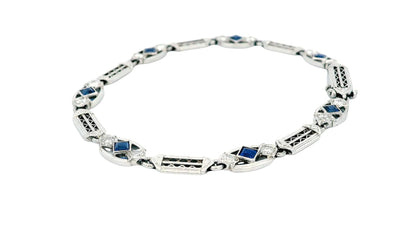 Tiffany & Co. Platinum Bracelet with Sapphire and Diamond Accents