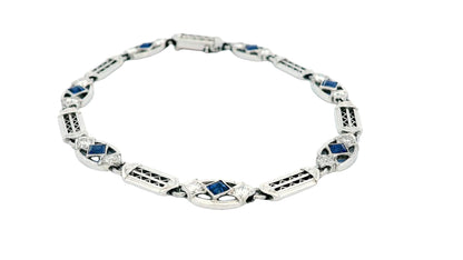 Tiffany & Co. Platinum Bracelet with Sapphire and Diamond Accents
