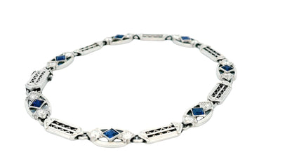 Tiffany & Co. Platinum Bracelet with Sapphire and Diamond Accents