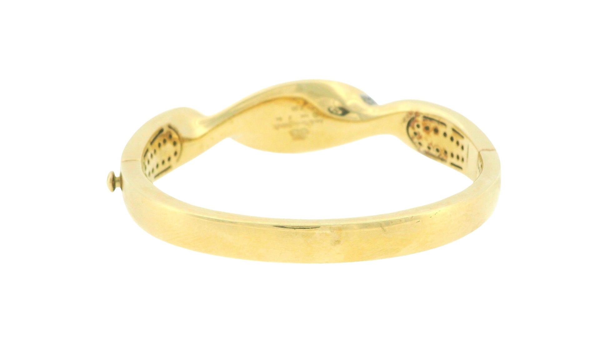 Asch Grossbard 14k Yellow Gold Mosaic Top Twisted Bangle