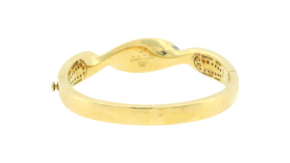 Asch Grossbard 14k Yellow Gold Mosaic Top Twisted Bangle