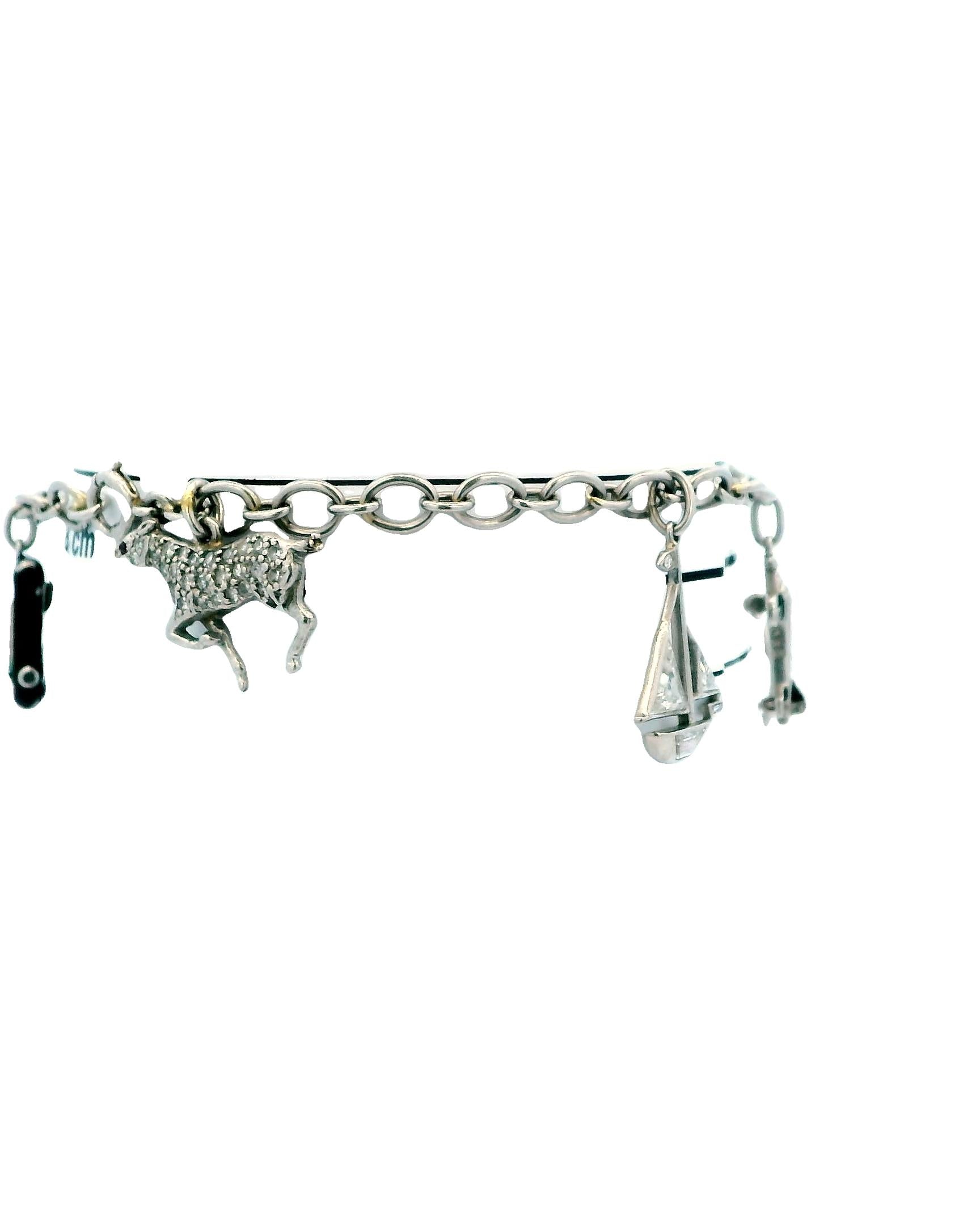 Cartier Diamond Charm 1937 in platinum Bracelet