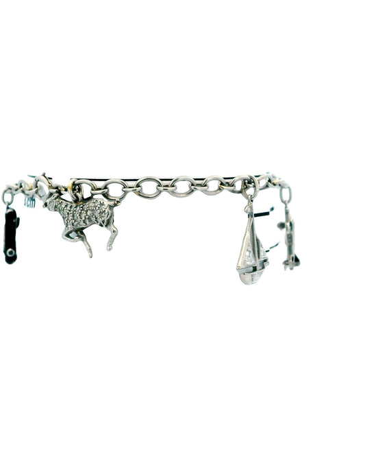 Cartier Diamond Charm 1937 in platinum Bracelet