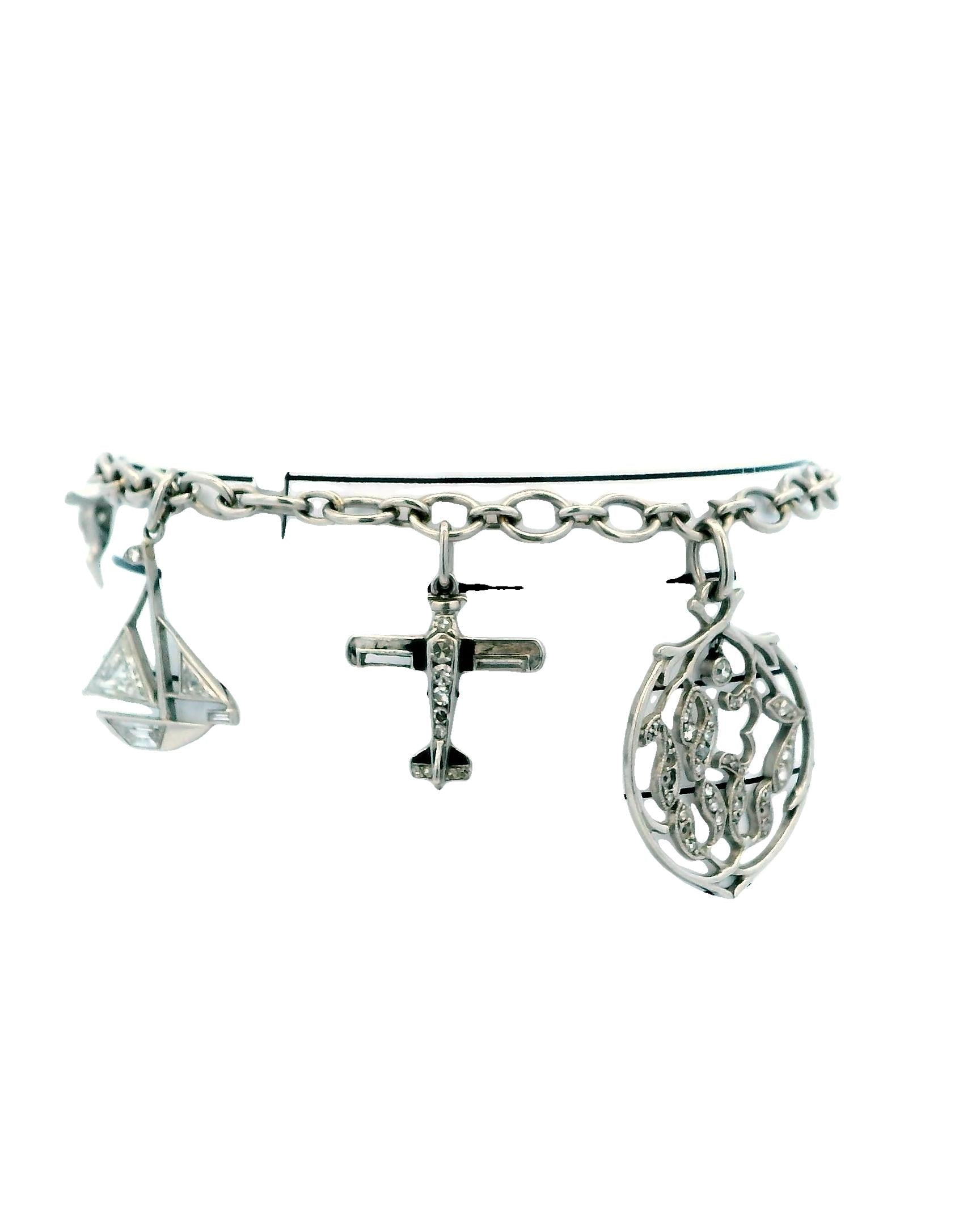 Cartier Diamond Charm 1937 in platinum Bracelet