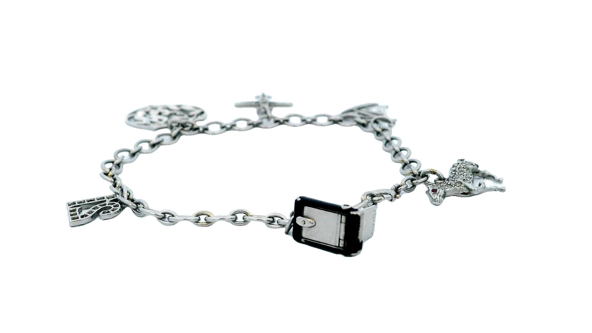 Cartier Diamond Charm 1937 in platinum Bracelet