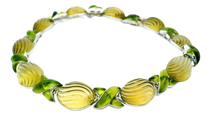 Kanaris 18K White Gold Fluted Topaz & Peridot Necklace