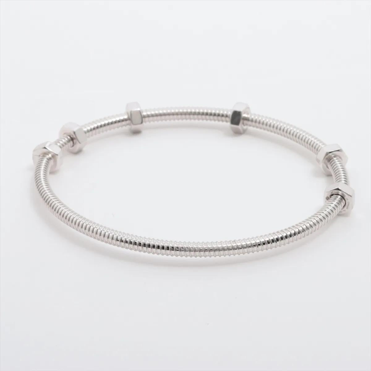Écrou de Cartier Size '19' 18K White Gold Bracelet Box & Papers