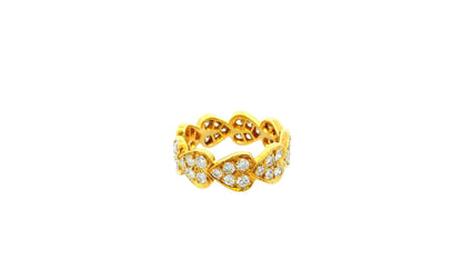 Cartier 18K Gold Diamond Heart Band Ring 51