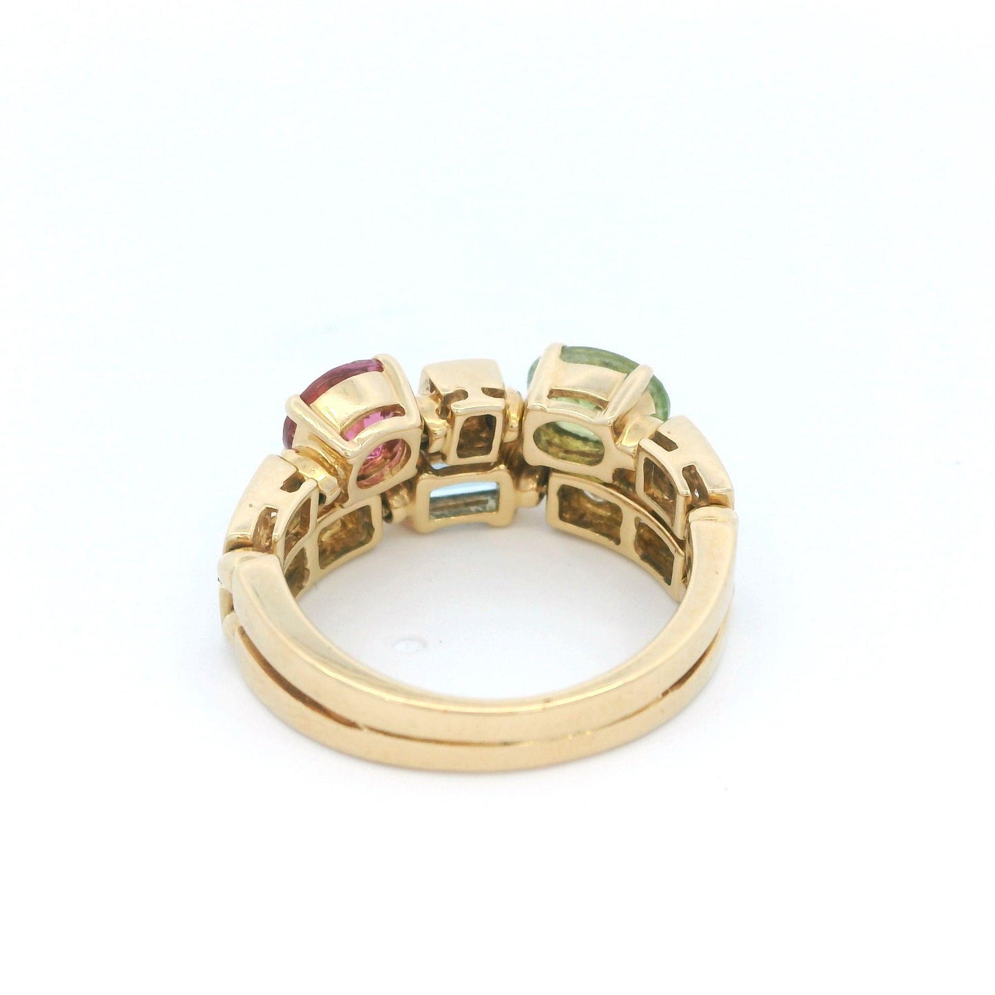 BULGARI: Gem-Set & Diamond 'ALLEGRA' 18K Yellow Gold Ring(Pre-Owned)