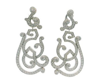 Cartier 18K White Gold Pave Day & Night Earrings