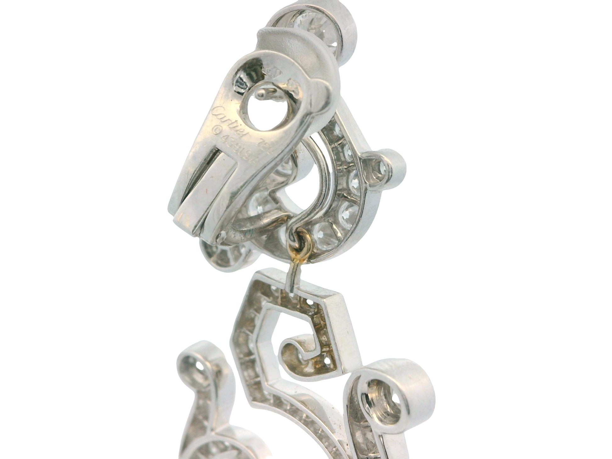 Cartier 18K White Gold Pave Day & Night Earrings