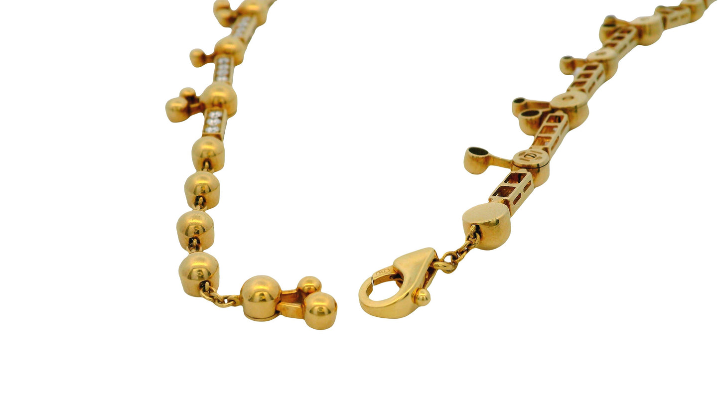Bvlgari 18K Yellow Gold  Lucia Diamond Necklace