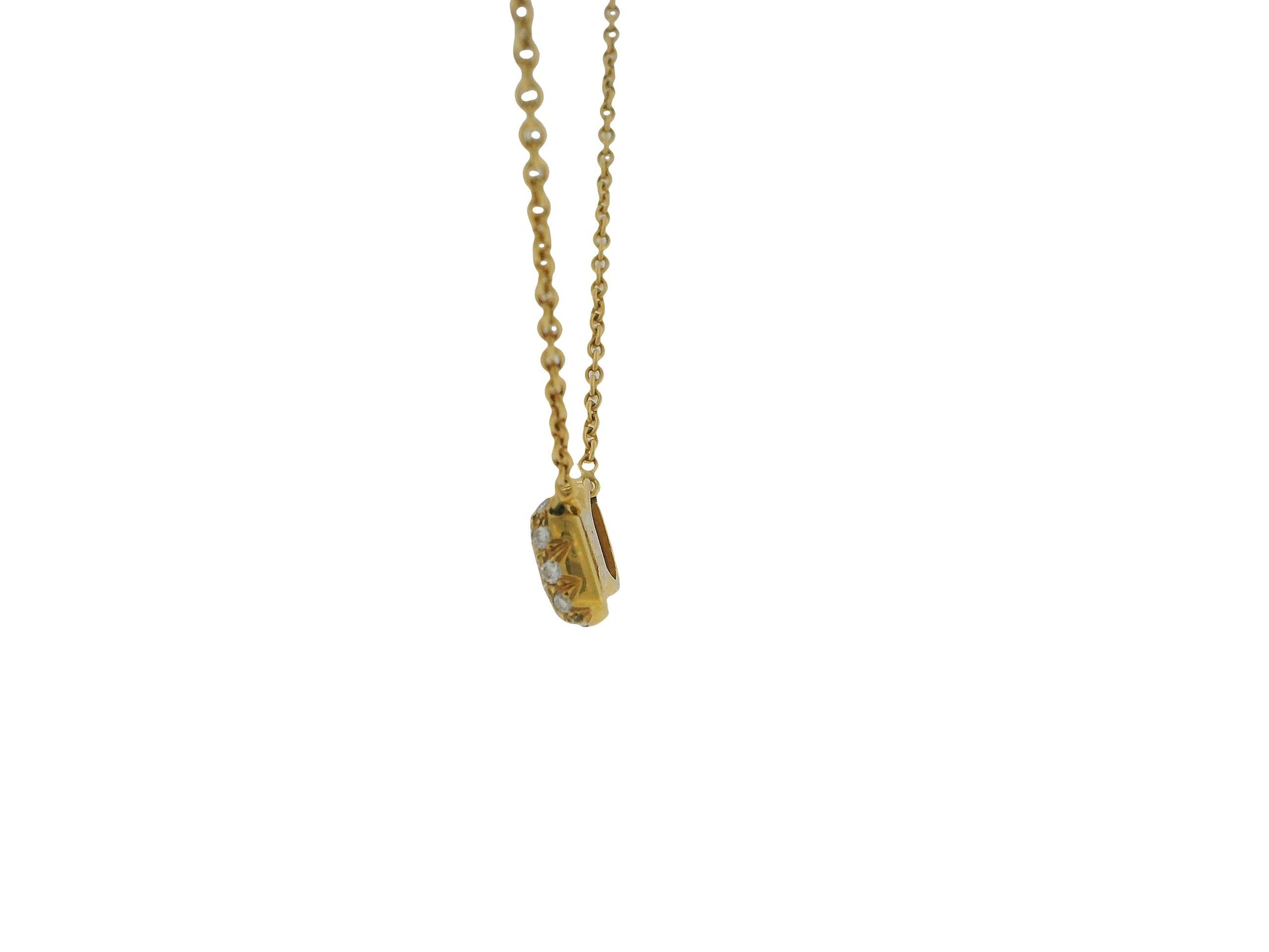 Van Cleef & Arpels 18K Yellow Gold Noeud Papillon Lapis diamond Necklace