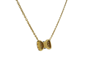 Van Cleef & Arpels 18K Yellow Gold Noeud Papillon Lapis diamond Necklace