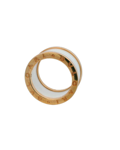Bvlgari Ceramic & 18K Rose Gold Size 52 Ring