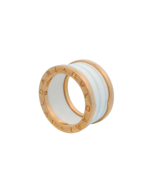 Bvlgari Ceramic & 18K Rose Gold Size 52 Ring