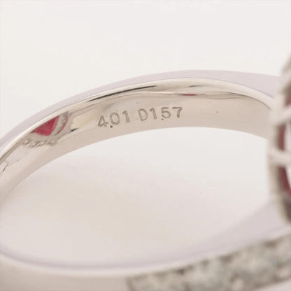 Platinum Pear-Shaped Ruby and Diamond Ring W/Certificate