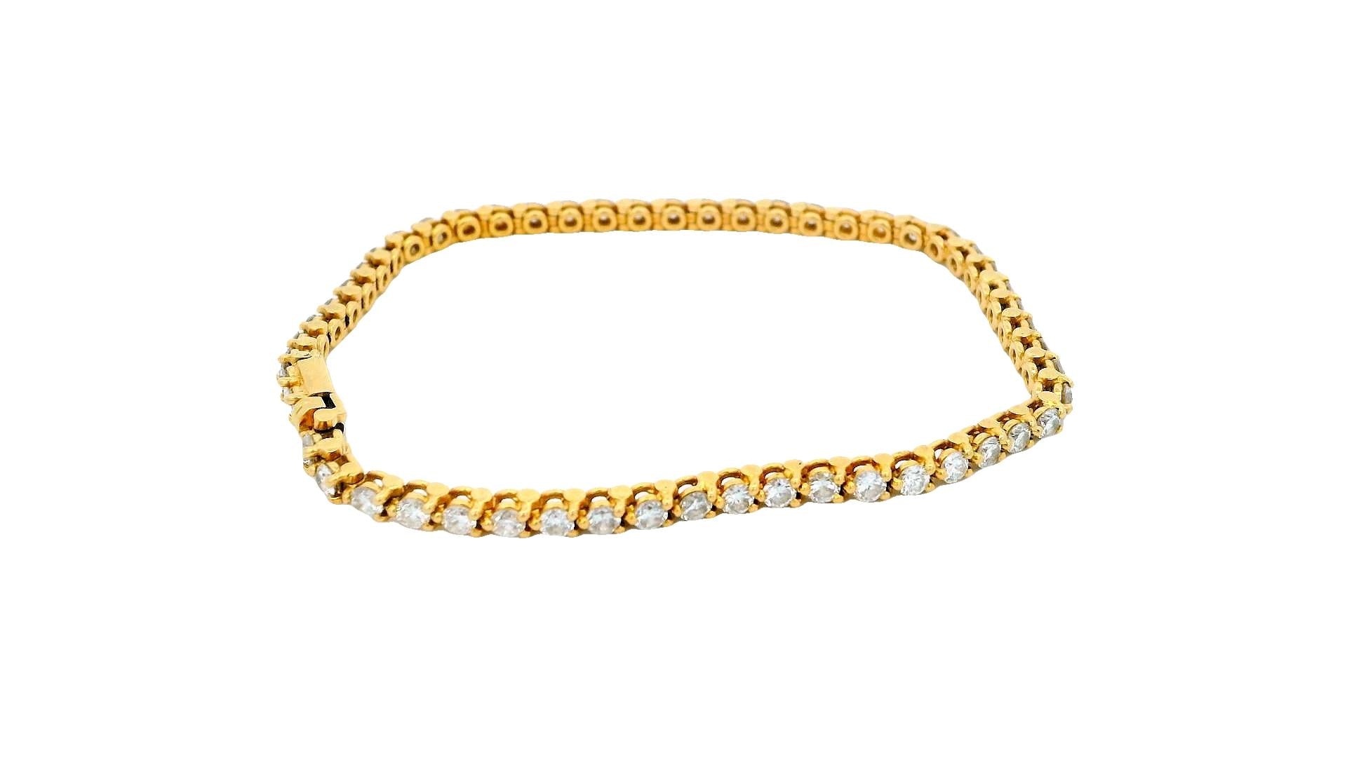 Cartier 18K Yellow Gold Diamond Line Bracelet