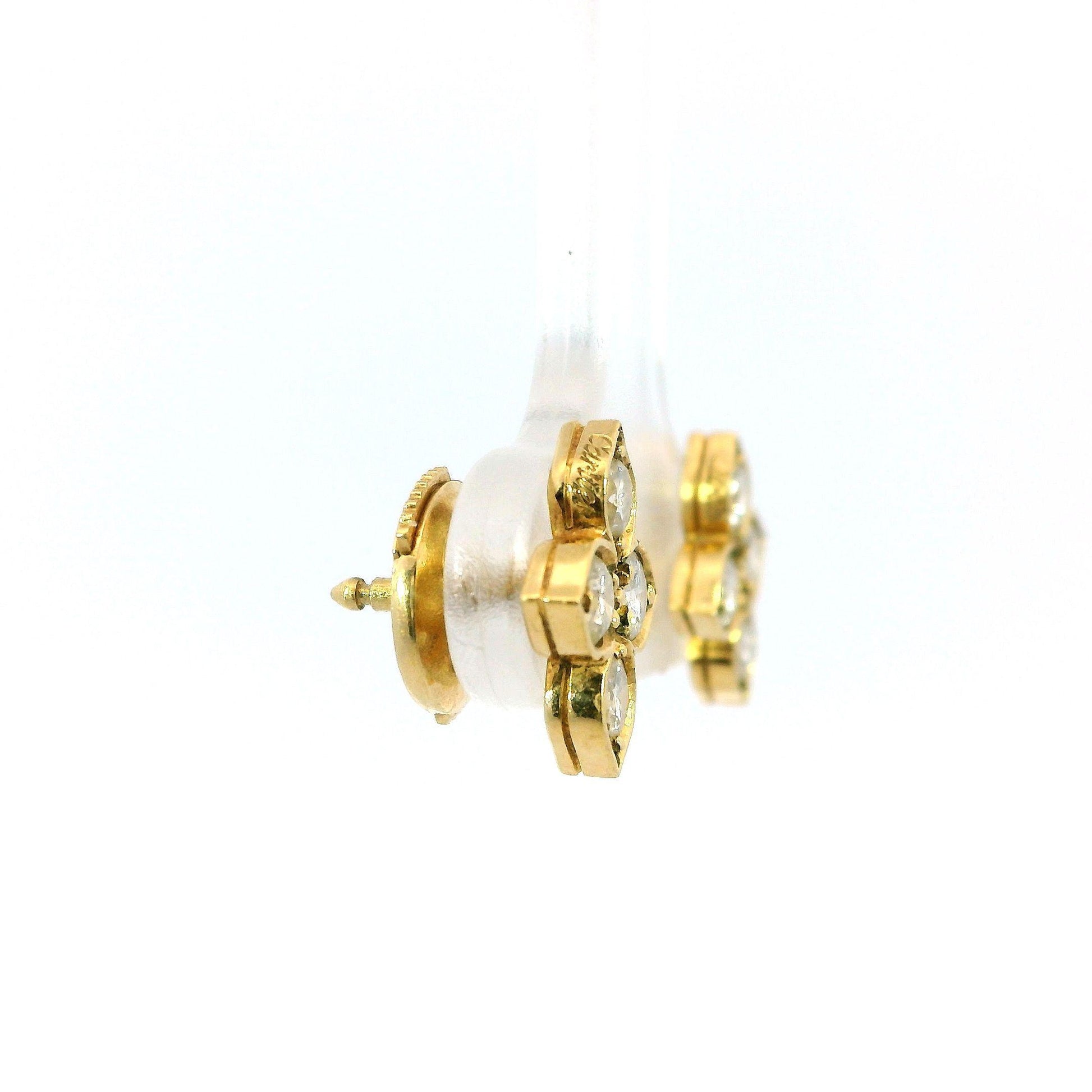 Cartier Hindu Diamond 18k Yellow Gold Stud Earrings