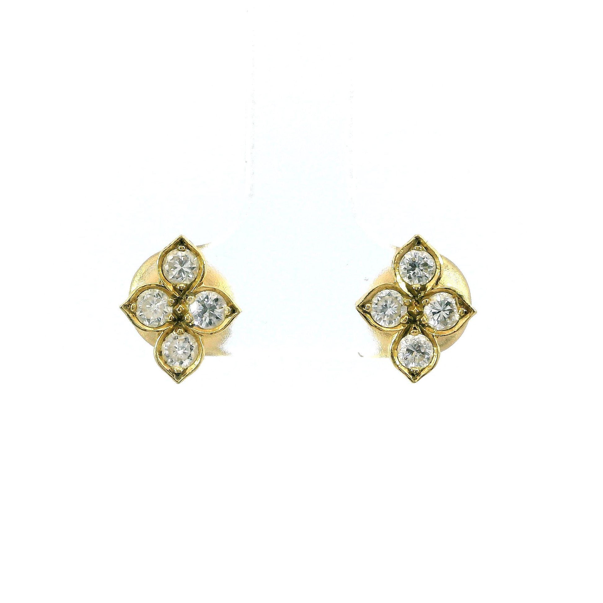 Cartier Hindu Diamond 18k Yellow Gold Stud Earrings