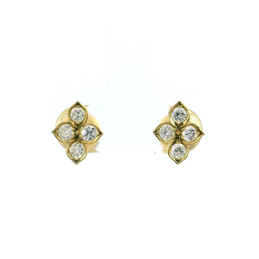 Cartier Hindu Diamond 18k Yellow Gold Stud Earrings