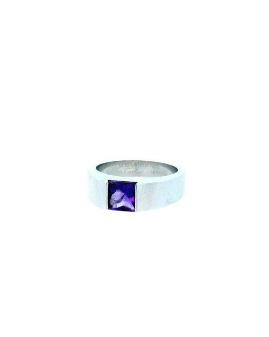 Cartier 18K White Gold Amethyst Gem.