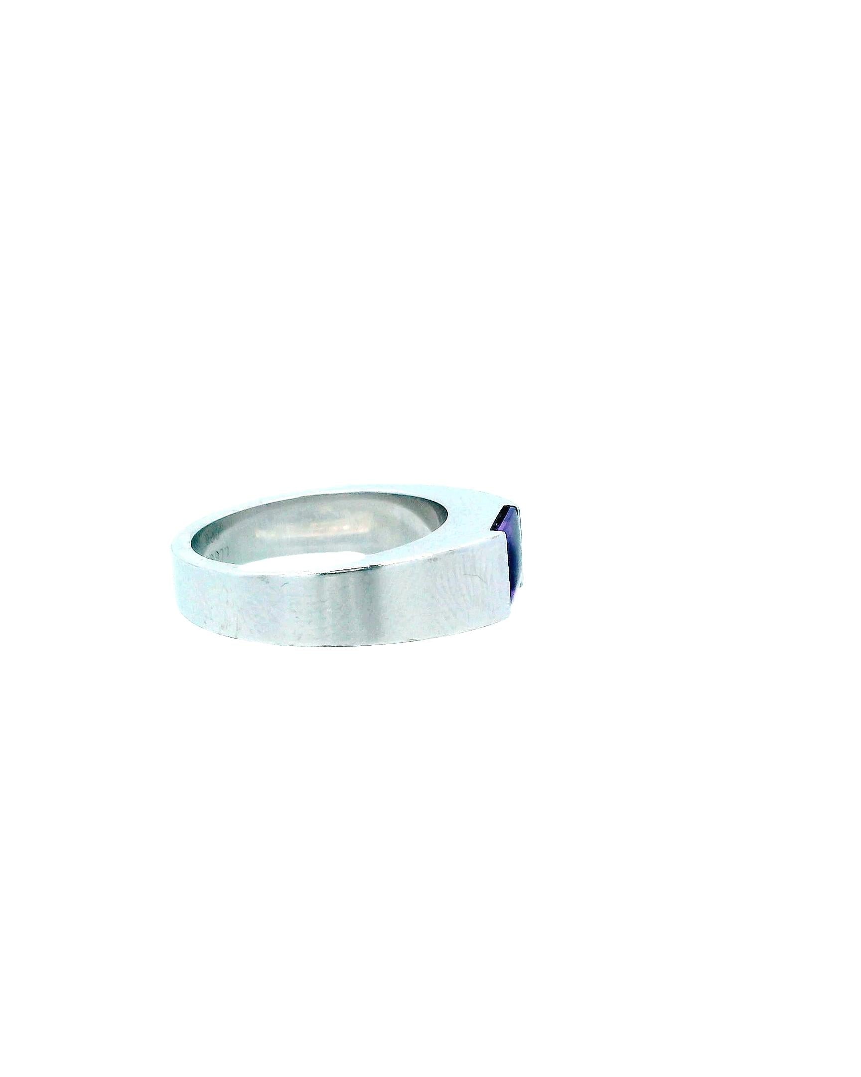 Cartier 18K White Gold Amethyst Gem.