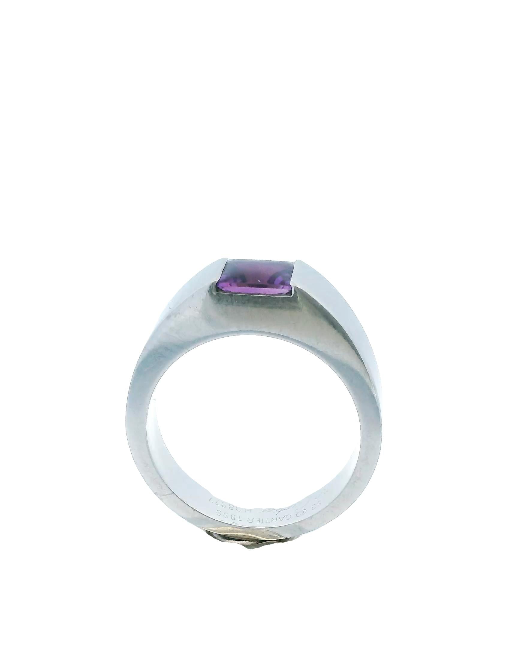 Cartier 18K White Gold Amethyst Gem.