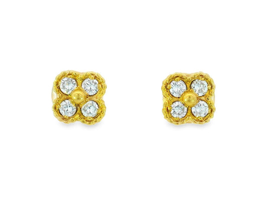 Van Cleef & Arpels Sweet Alahambra Diamond Earrings in 18K Yellow Gold