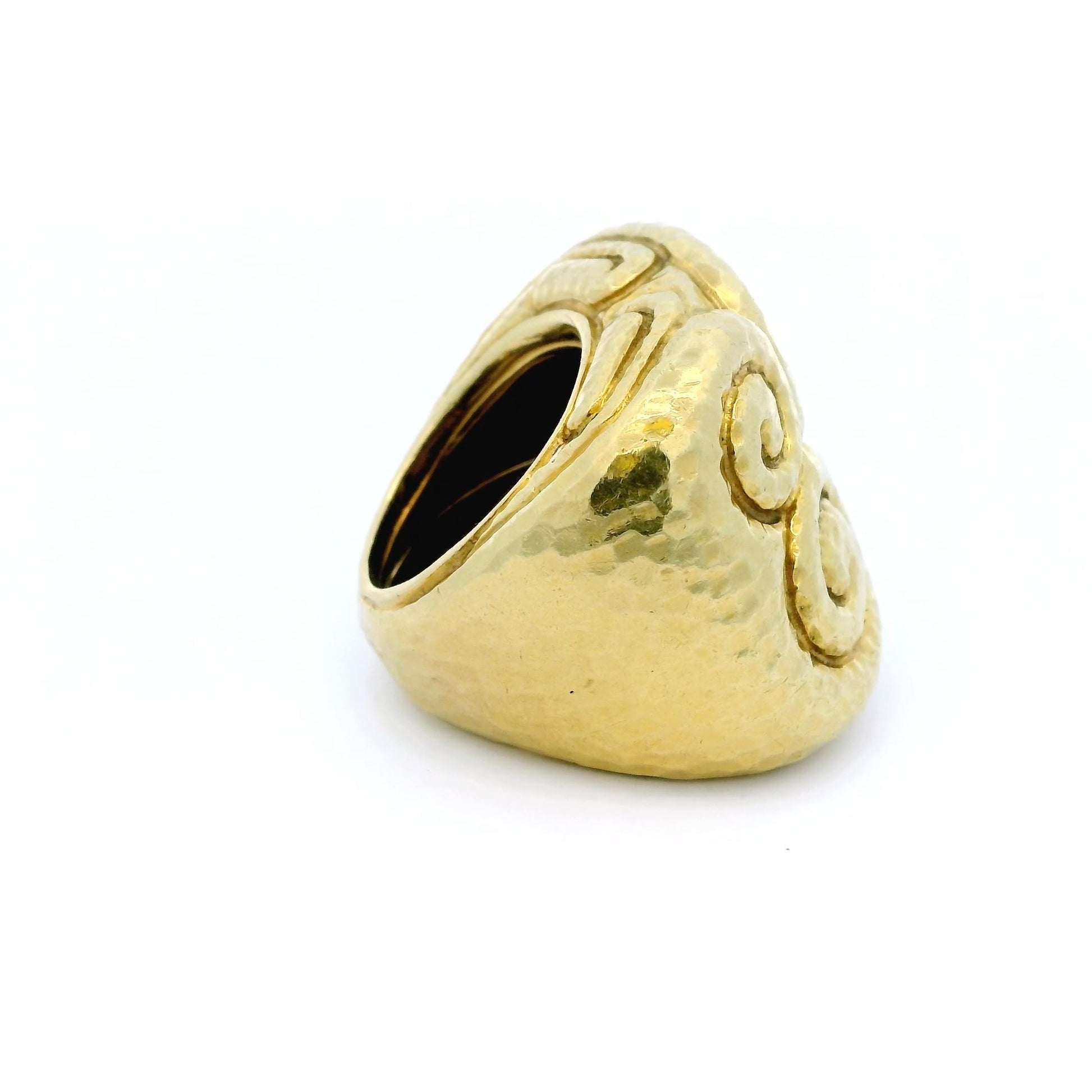 David Webb Gold Ring Large Key Pattern