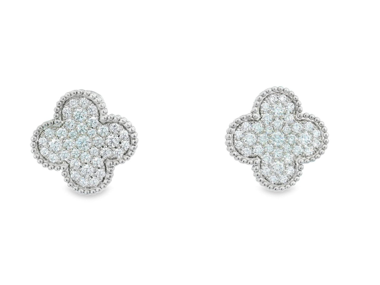Van Cleef & Arpels Magic Alhambra Diamond Earrings in 18K White Gold 2.13 CTW