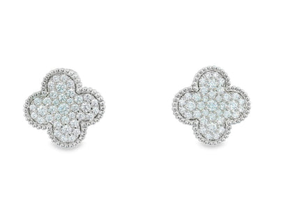 Van Cleef & Arpels Magic Alhambra Diamond Earrings in 18K White Gold 2.13 CTW