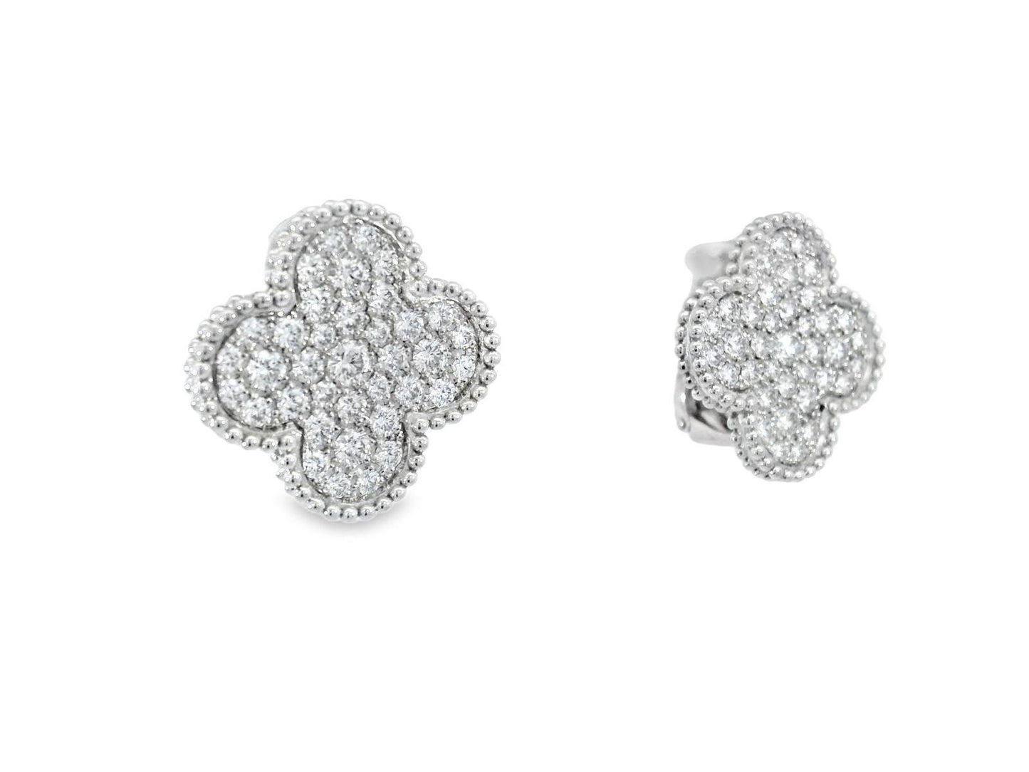 Van Cleef & Arpels Magic Alhambra Diamond Earrings in 18K White Gold 2.13 CTW