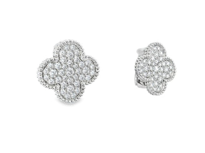 Van Cleef & Arpels Magic Alhambra Diamond Earrings in 18K White Gold 2.13 CTW