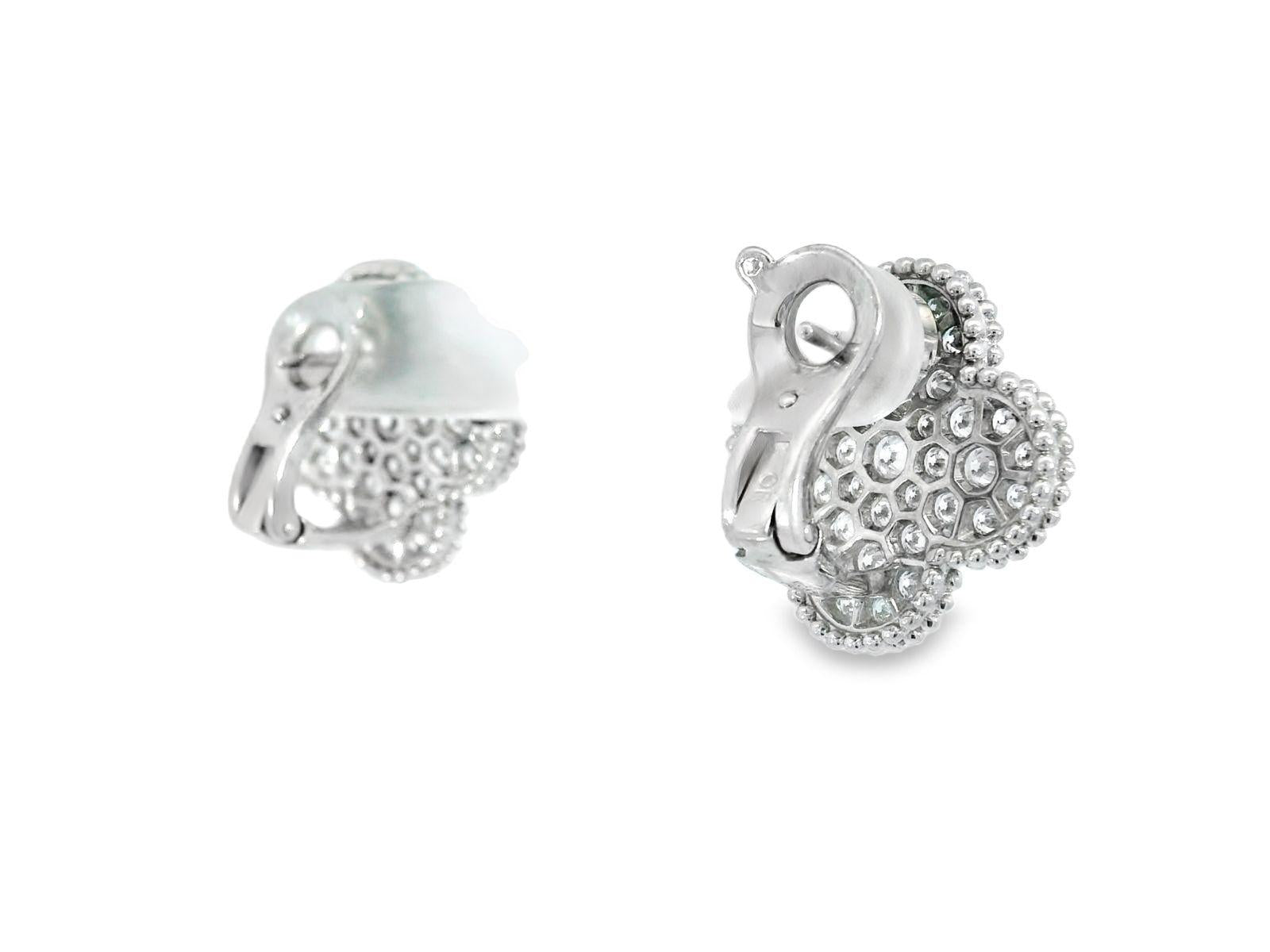 Van Cleef & Arpels Magic Alhambra Diamond Earrings in 18K White Gold 2.13 CTW