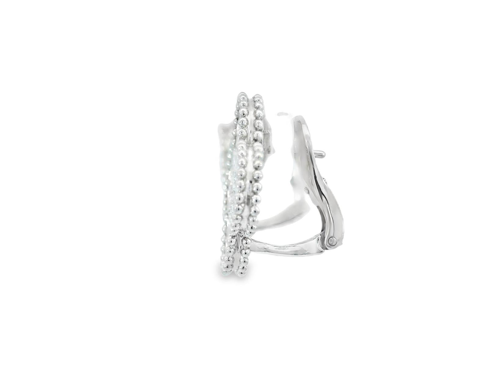 Van Cleef & Arpels Magic Alhambra Diamond Earrings in 18K White Gold 2.13 CTW