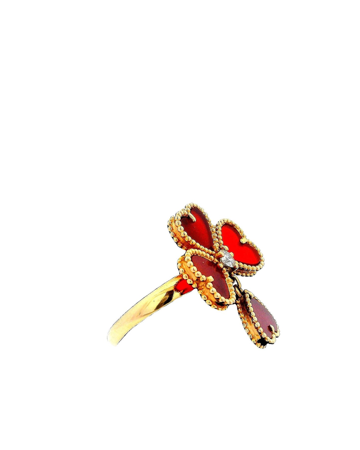 Van Cleef & Arpels Sweet Hearts 18K rose gold, Carnelian, Diamond Ring
