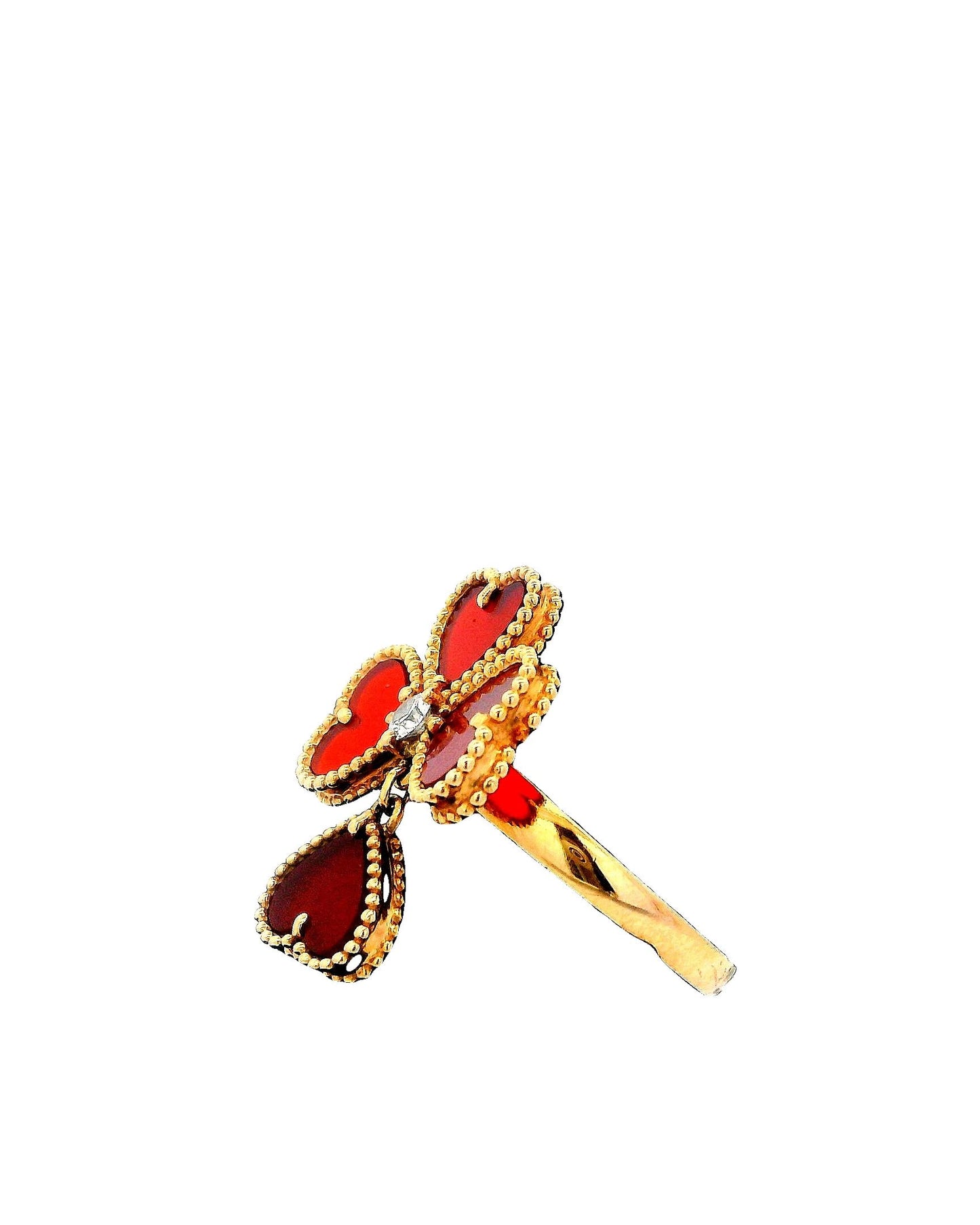 Van Cleef & Arpels Sweet Hearts 18K rose gold, Carnelian, Diamond Ring