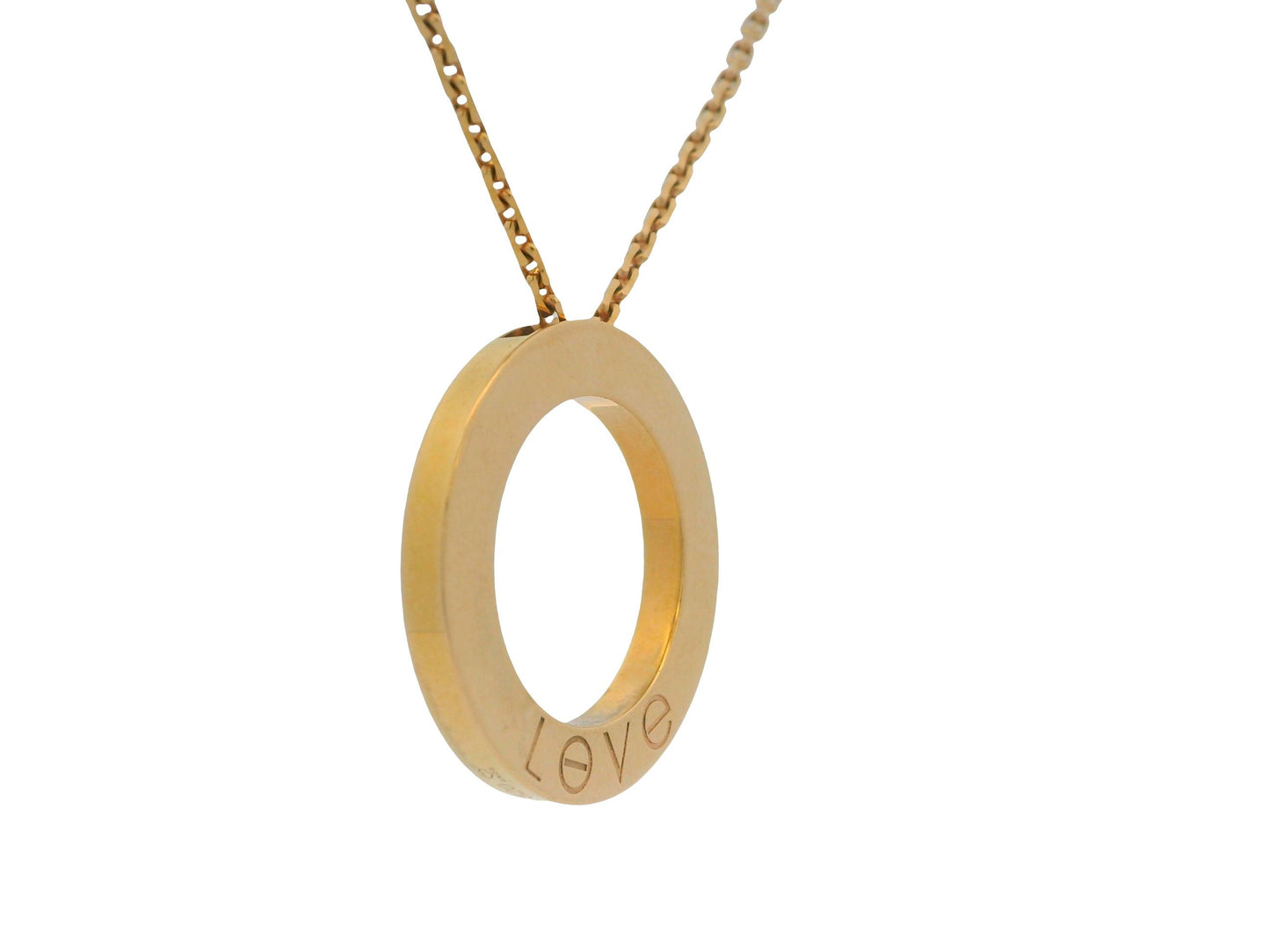 Cartier Love 18K Gold Necklace with Three Diamond