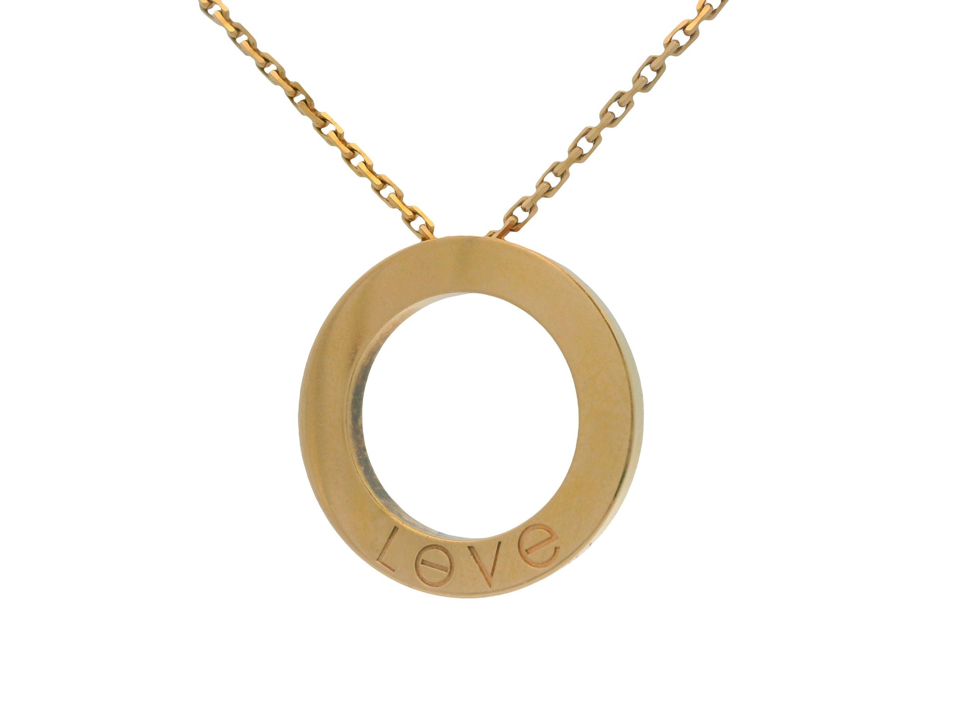 Cartier Love 18K Gold Necklace with Three Diamond