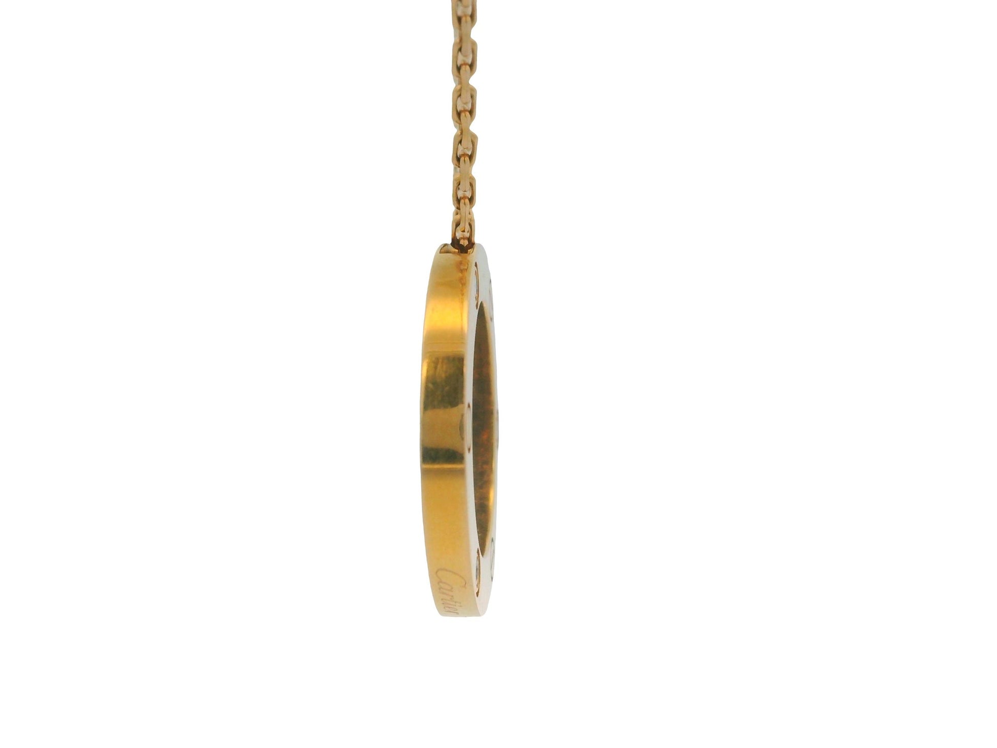 Cartier Love 18K Gold Necklace with Three Diamond