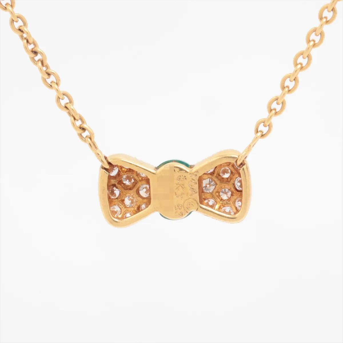 Van Cleef & Arpels 18K Yellow Gold Noeud Papillon Colored stone diamond Necklace