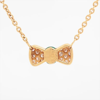 Van Cleef & Arpels 18K Yellow Gold Noeud Papillon Colored stone diamond Necklace