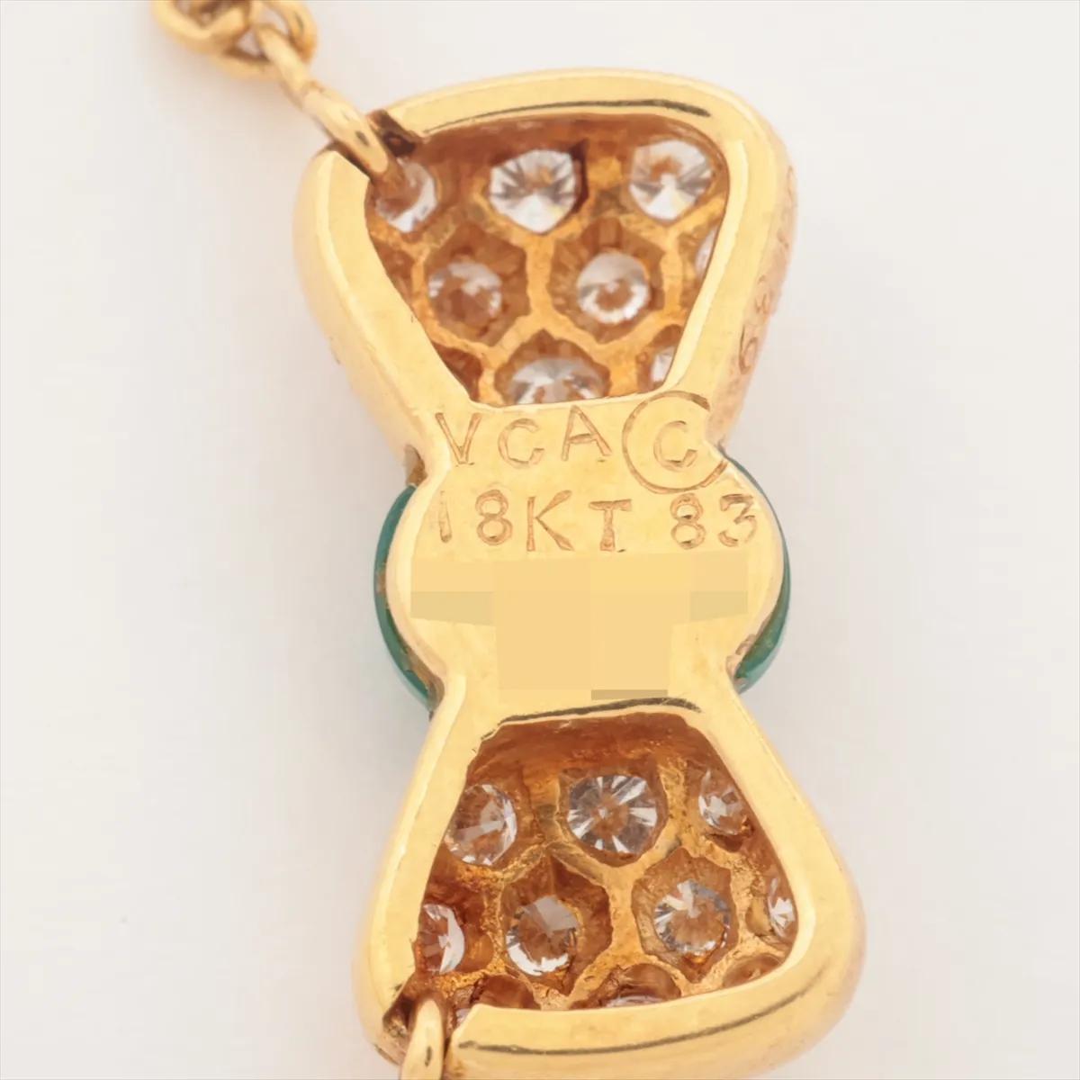 Van Cleef & Arpels 18K Yellow Gold Noeud Papillon Colored stone diamond Necklace