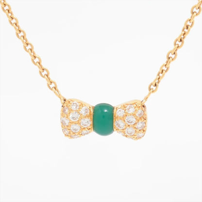 Van Cleef & Arpels 18K Yellow Gold Noeud Papillon Colored stone diamond Necklace