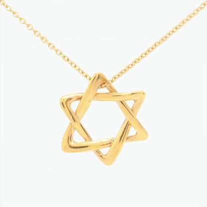 Tiffany 18K Yellow Gold Star of David Necklace