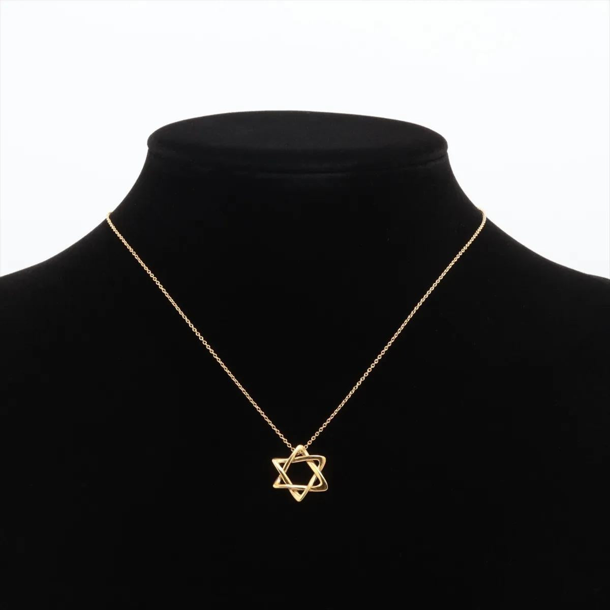 Tiffany 18K Yellow Gold Star of David Necklace