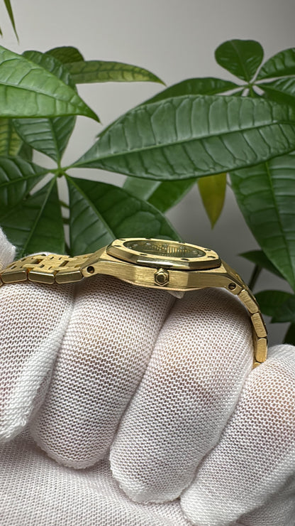 Audemars Piguet-Royal Oak Champagne Diamond Dial 18K Yellow Gold Ladies Watch