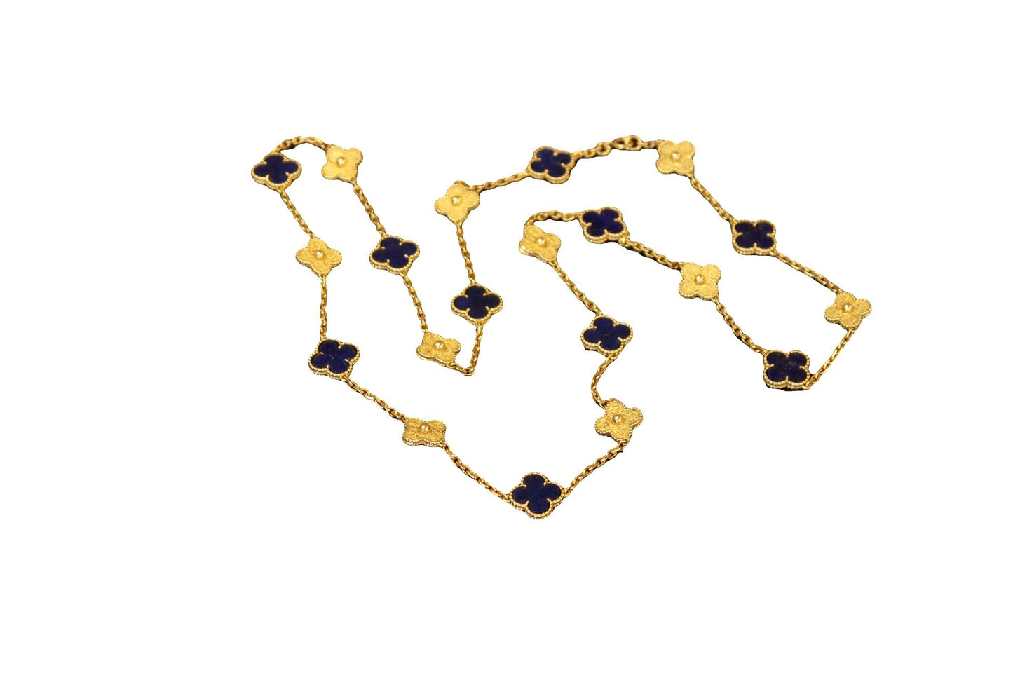 Van Cleef & Arpels 18K Yellow Gold Lapis Lazuli & Vintage Alhambra, 20 Motifs