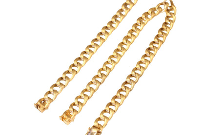 Elegance Interlocking 14K Yellow Gold Jewelry Set: Necklace & Bracelet